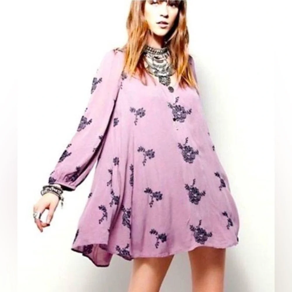 NWT Free People Dress Boho Chic Swing Mini - Picture 5 of 14